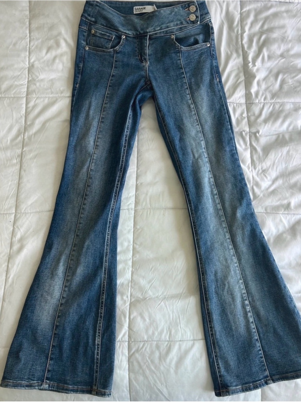 Garage Y2K Low Rise Flare Seam Jeans